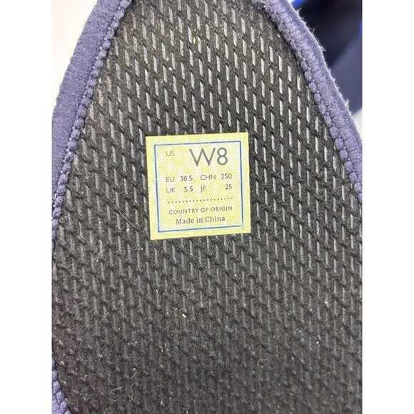 Rothy's The Square Toe Flats Navy Blue Size 8 Heel Stripe Accent Ballet Washable - Picture 11 of 14